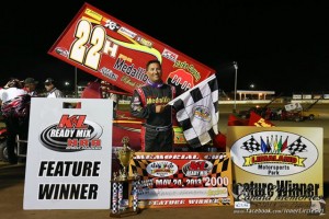 Randy Hanngan in victory lane. - Jennifer Peterson Photo